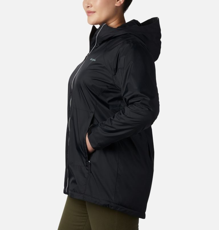 Women's Columbia Switchback Lined Long Jackets Black | Plus Size CA-WA406